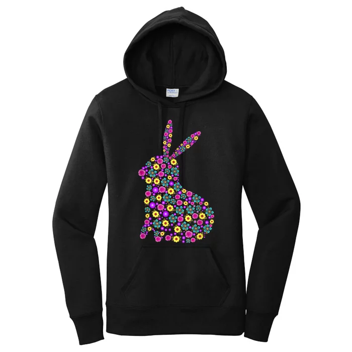 Women's Floral Easter Bunny Spring Flowers Rabbit Gift Women's Pullover Hoodie