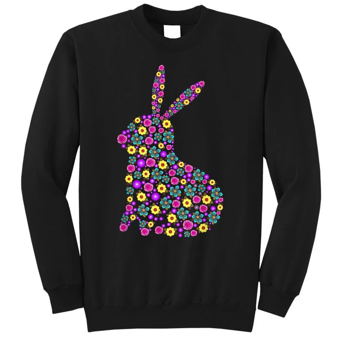 Women's Floral Easter Bunny Spring Flowers Rabbit Gift Tall Sweatshirt