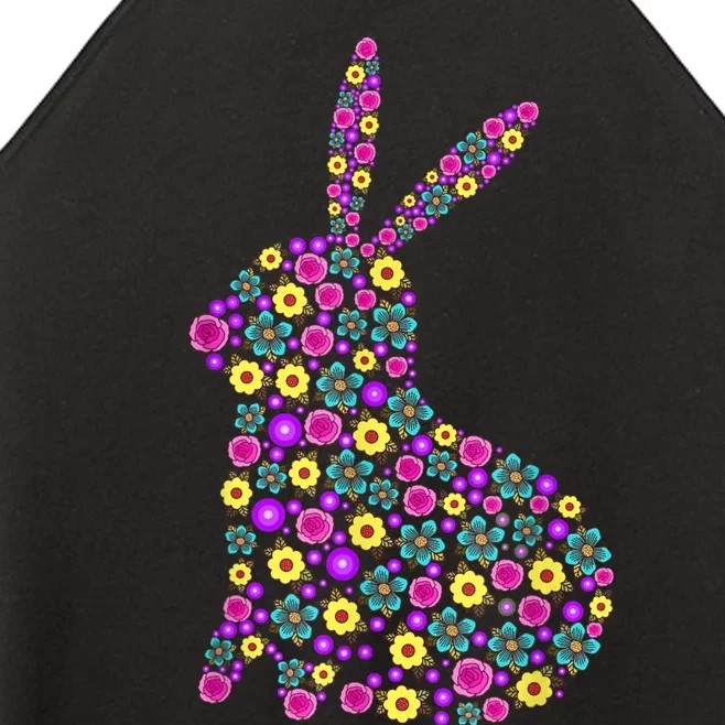 Women's Floral Easter Bunny Spring Flowers Rabbit Gift Women’s Perfect Tri Rocker Tank