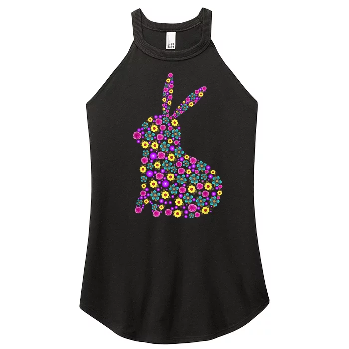 Women's Floral Easter Bunny Spring Flowers Rabbit Gift Women’s Perfect Tri Rocker Tank