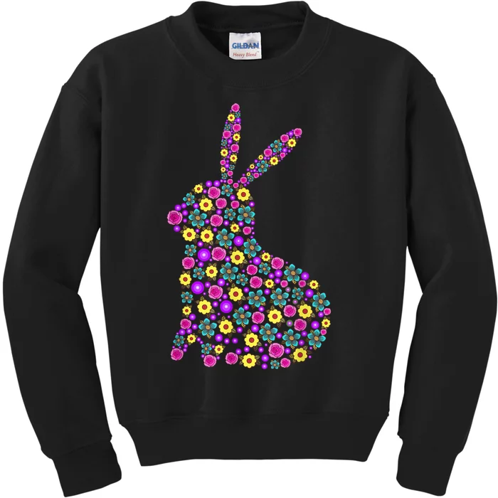 Women's Floral Easter Bunny Spring Flowers Rabbit Gift Kids Sweatshirt