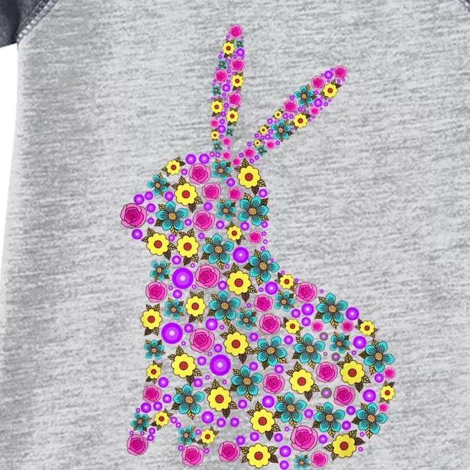 Women's Floral Easter Bunny Spring Flowers Rabbit Gift Infant Baby Jersey Bodysuit