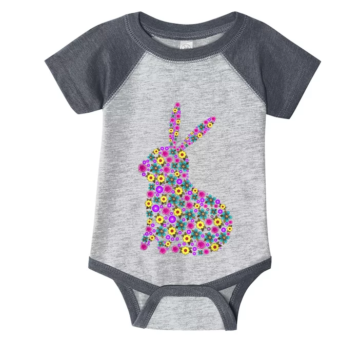 Women's Floral Easter Bunny Spring Flowers Rabbit Gift Infant Baby Jersey Bodysuit