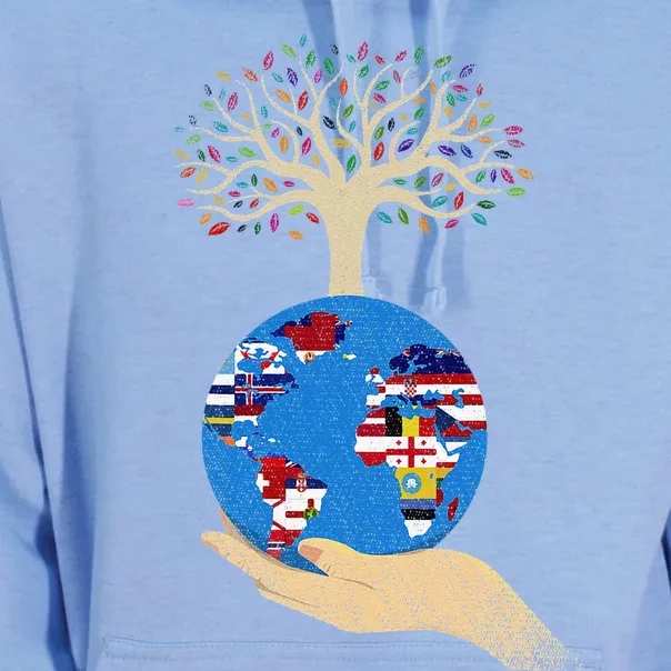 World Flags Environmental Awareness Earth Day Unisex Surf Hoodie