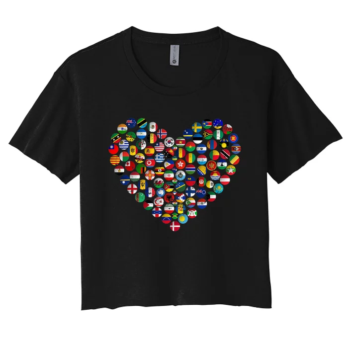 World Flags Earth Day Women's Crop Top Tee