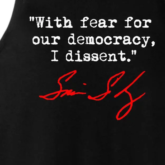 With Fear For Our Democracy I Dissent. Justice Sotomayor Ladies Tri-Blend Wicking Tank