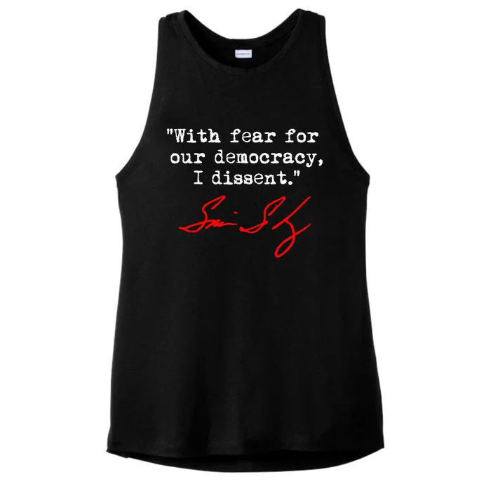 With Fear For Our Democracy I Dissent. Justice Sotomayor Ladies Tri-Blend Wicking Tank