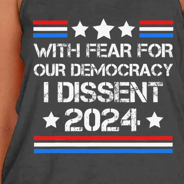 With Fear For Our Democracy I Dissent Women's Knotted Racerback Tank