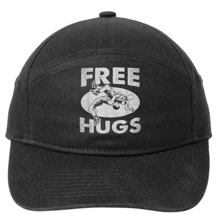 Wrestling Funny Free Hugs Wrestling 7-Panel Snapback Hat