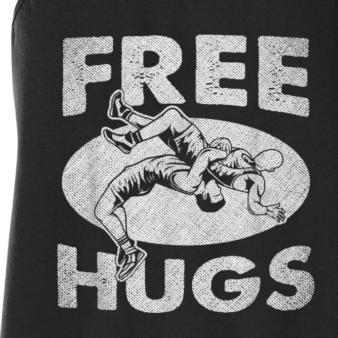 Wrestling Funny Free Hugs Wrestling Women's Racerback Tank