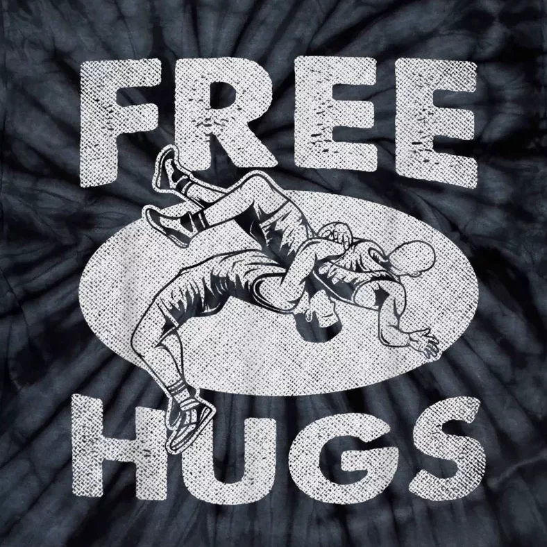 Wrestling Funny Free Hugs Wrestling Tie-Dye T-Shirt