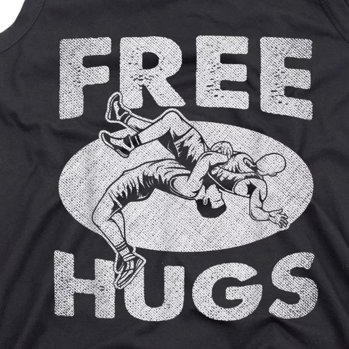 Wrestling Funny Free Hugs Wrestling Tank Top