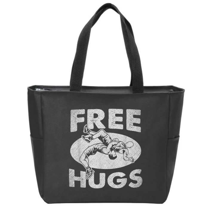 Wrestling Funny Free Hugs Wrestling Zip Tote Bag