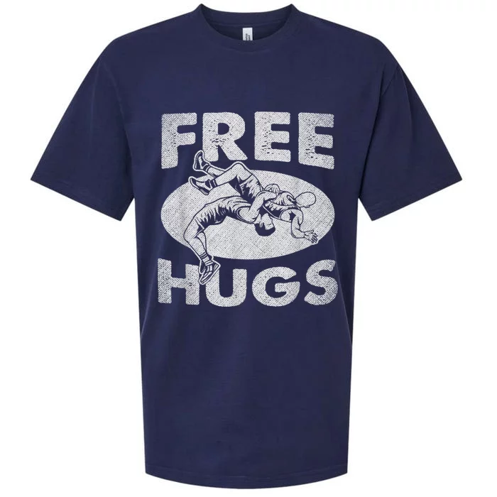 Wrestling Funny Free Hugs Wrestling Sueded Cloud Jersey T-Shirt