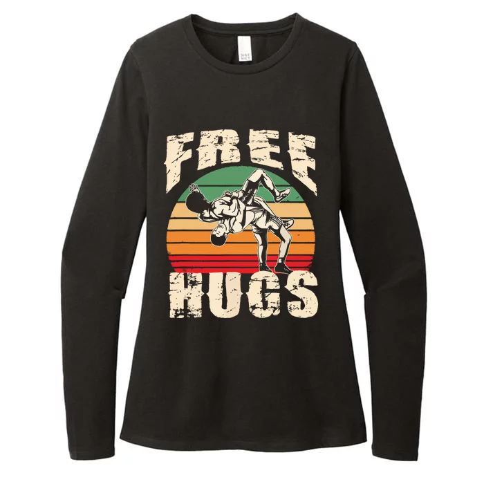 Wrestling Funny Free Hugs Wrestling 3744 Womens CVC Long Sleeve Shirt