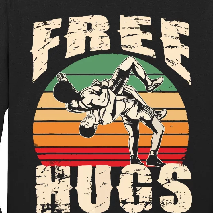 Wrestling Funny Free Hugs Wrestling 3744 Tall Long Sleeve T-Shirt