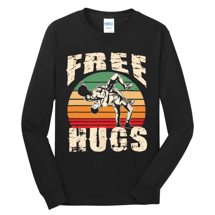 Wrestling Funny Free Hugs Wrestling 3744 Tall Long Sleeve T-Shirt