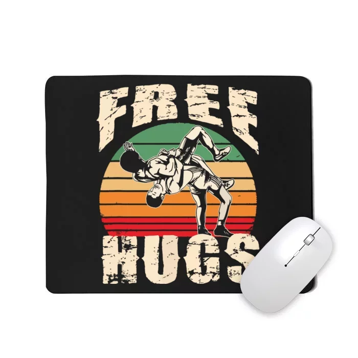 Wrestling Funny Free Hugs Wrestling 3744 Mousepad