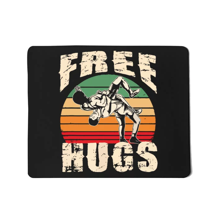 Wrestling Funny Free Hugs Wrestling 3744 Mousepad