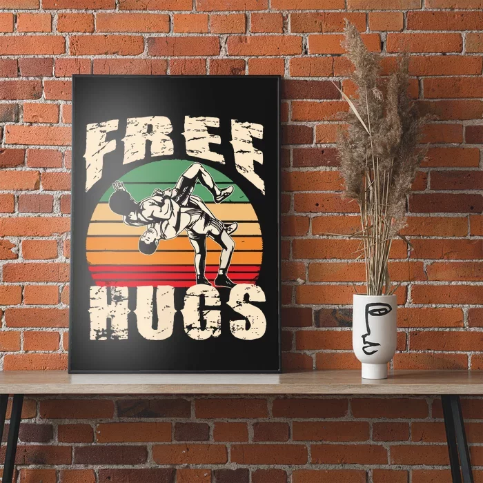 Wrestling Funny Free Hugs Wrestling 3744 Poster