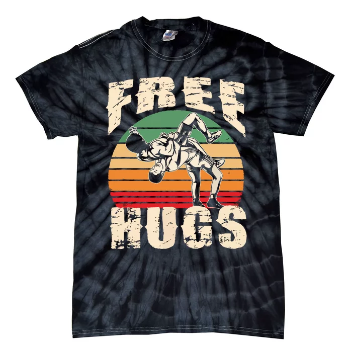 Wrestling Funny Free Hugs Wrestling 3744 Tie-Dye T-Shirt