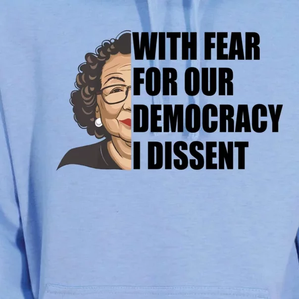 With Fear For Our Democracy I Dissent Funny Immunity Quote Unisex Surf Hoodie