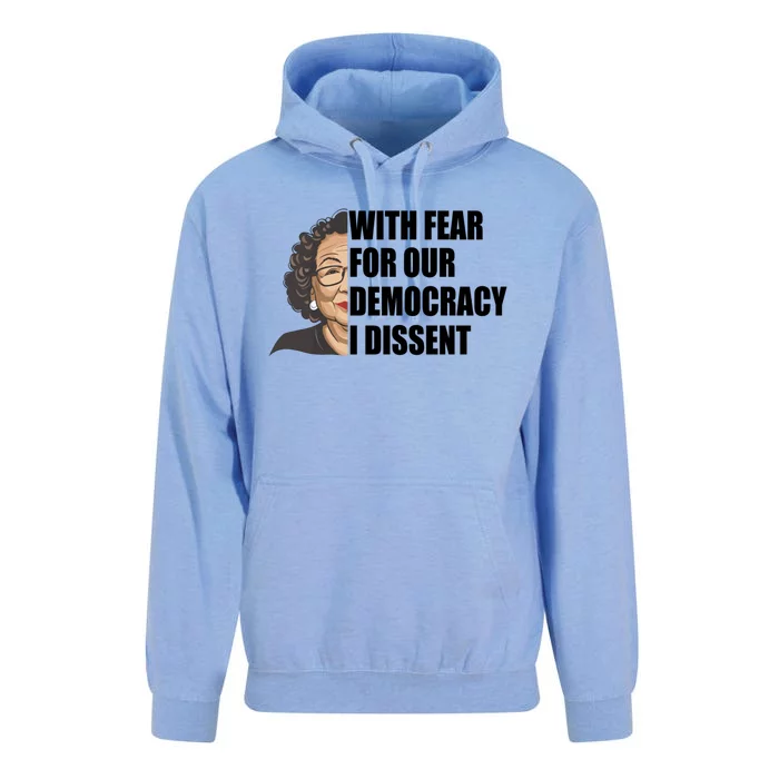 With Fear For Our Democracy I Dissent Funny Immunity Quote Unisex Surf Hoodie