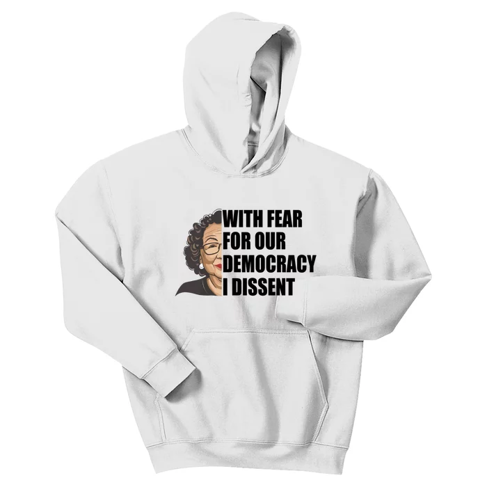 With Fear For Our Democracy I Dissent Funny Immunity Quote Kids Hoodie