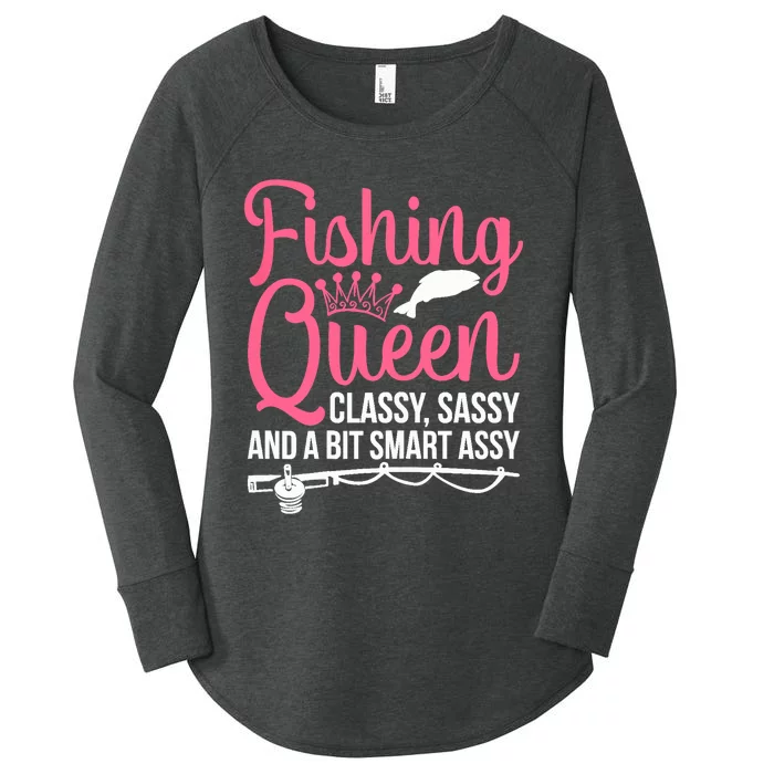 Wo Fishing for Girl Fish Bass Fishing Women's Perfect Tri Tunic Long Sleeve Shirt