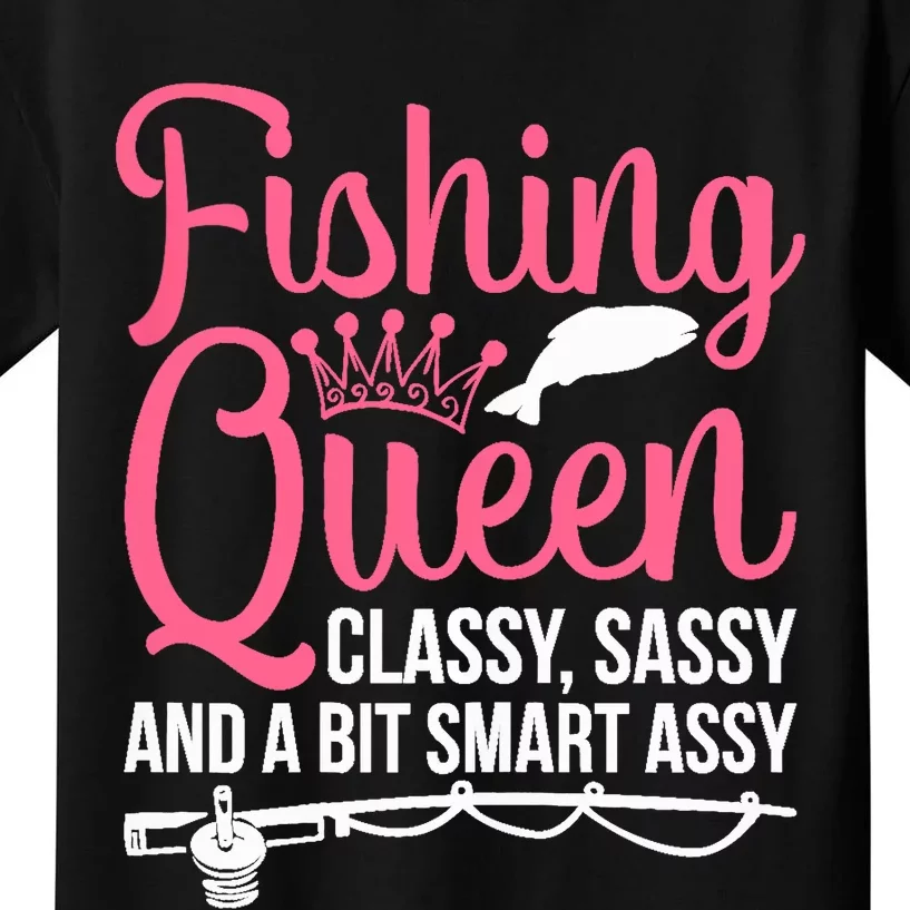 Wo Fishing for Girl Fish Bass Fishing Kids T-Shirt