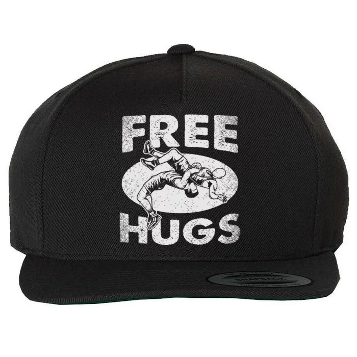 Wrestling Funny Free Hugs Wrestling Wool Snapback Cap