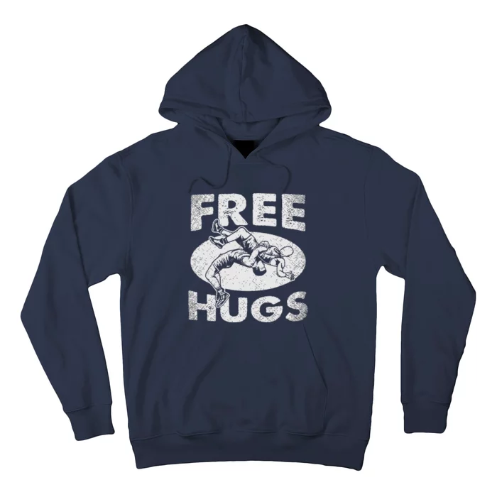 Wrestling Funny Free Hugs Wrestling Hoodie