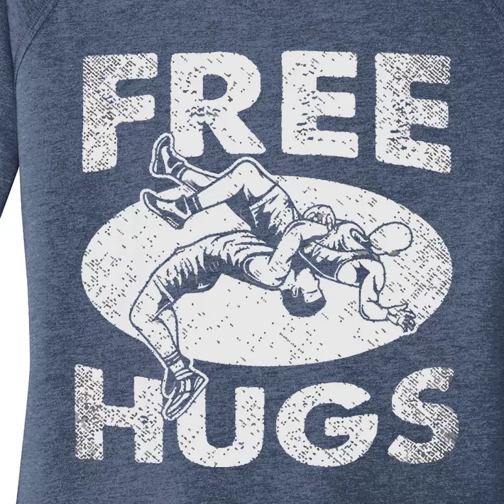 Wrestling Funny Free Hugs Wrestling Women's Perfect Tri Tunic Long Sleeve Shirt