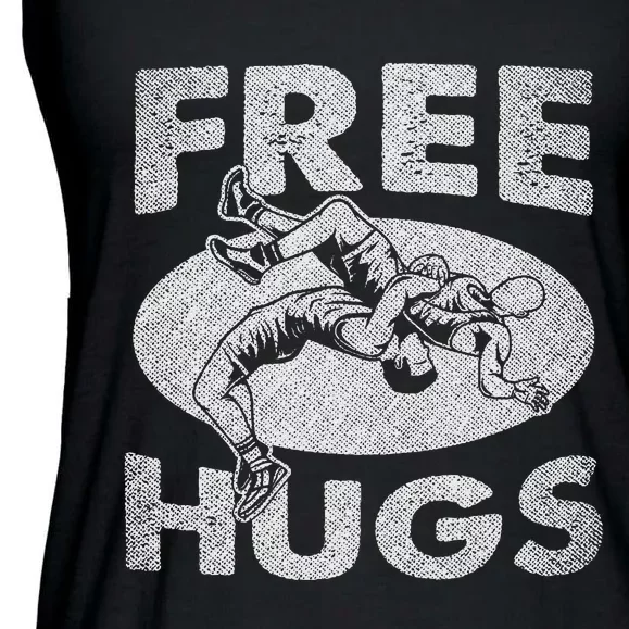 Wrestlings Funny Free Hugs Wrestling Ladies Essential Flowy Tank