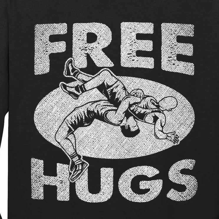 Wrestlings Funny Free Hugs Wrestling Tall Long Sleeve T-Shirt