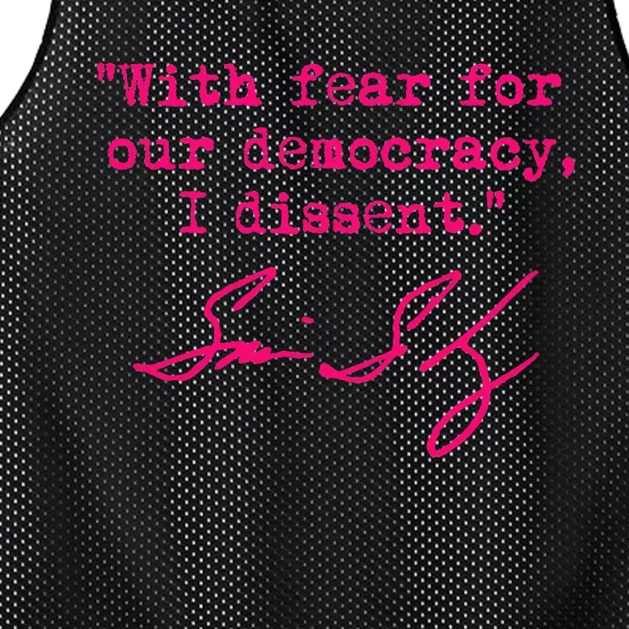 With Fear For Our Democracy I Dissent Mesh Reversible Basketball Jersey Tank