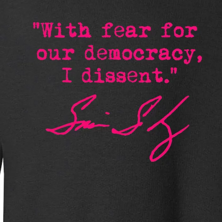 With Fear For Our Democracy I Dissent Toddler Sweatshirt