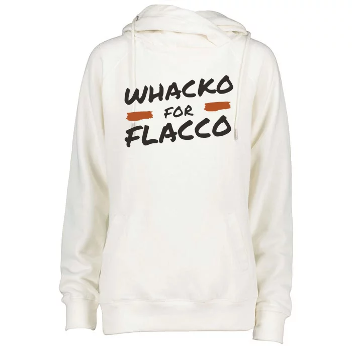 Whacko For Flacco Cleveland Joe Flacco Womens Funnel Neck Pullover Hood