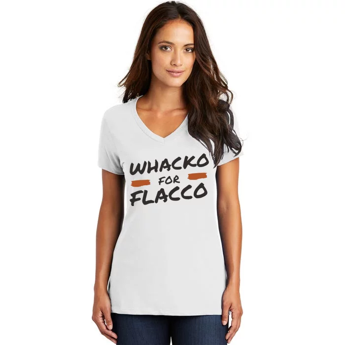 Whacko For Flacco Cleveland Joe Flacco Women's V-Neck T-Shirt