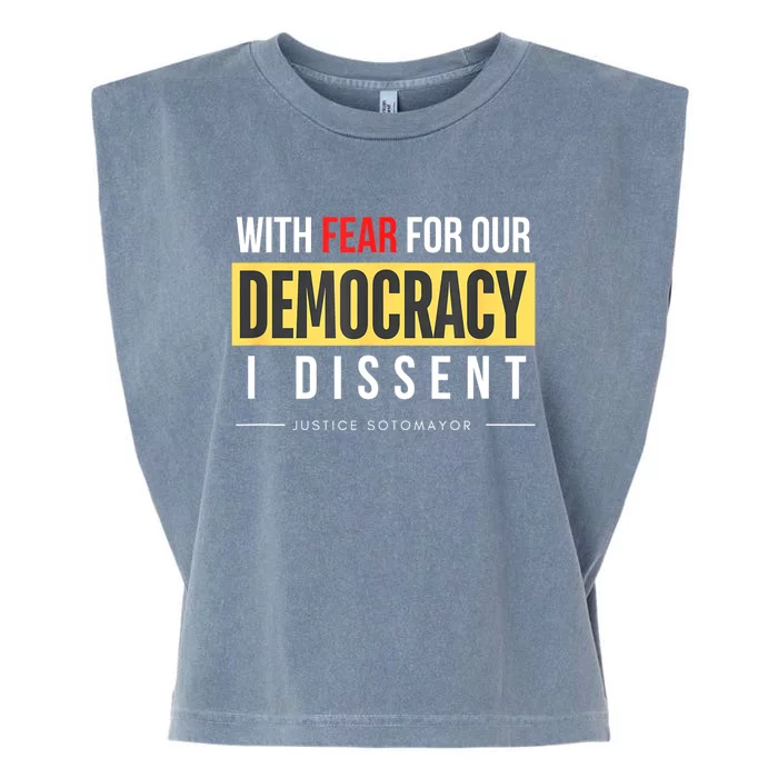 With Fear For Our Democracy Garment-Dyed Women's Muscle Tee