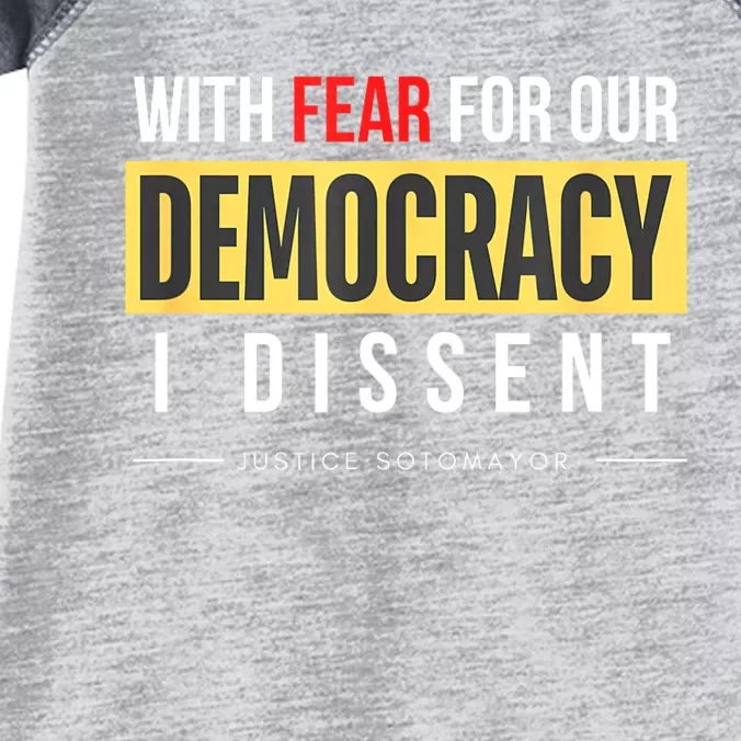 With Fear For Our Democracy Infant Baby Jersey Bodysuit