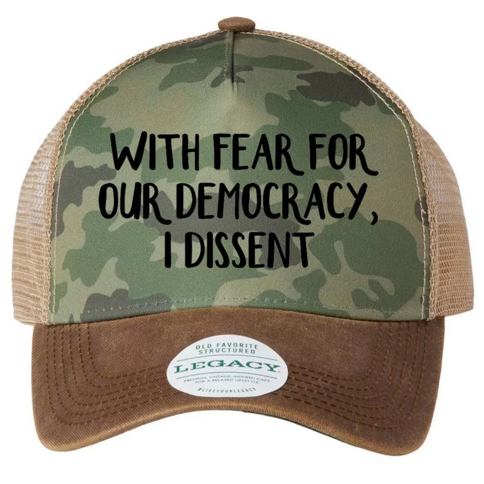 With Fear For Our Democracy I Dissent Legacy Tie Dye Trucker Hat