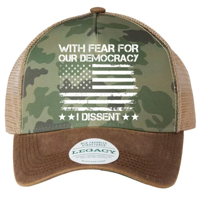 With Fear For Our Democracy I Dissent Presidential Immunity Legacy Tie Dye Trucker Hat