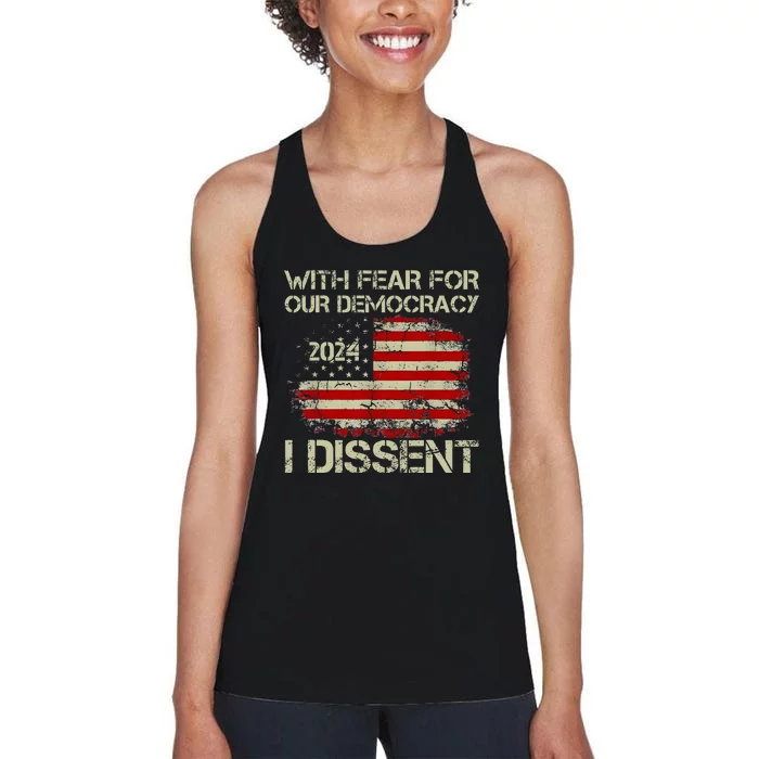 With Fear For Our Democracy I Dissent Women's Racerback Tank