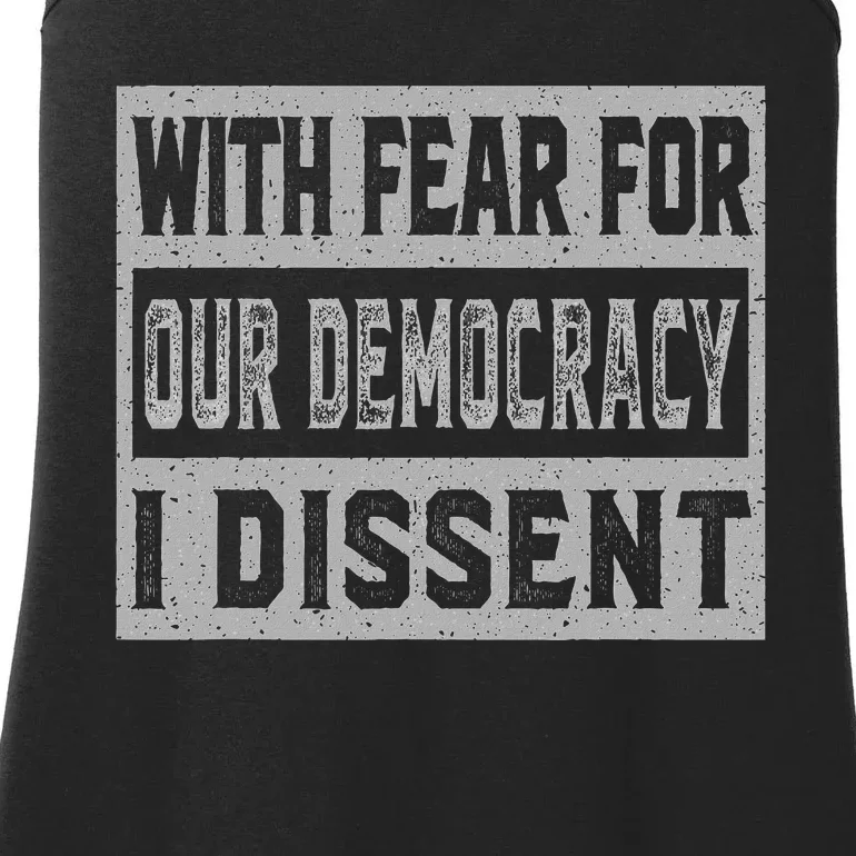 With Fear For Our Democracy Bold Statement Ladies Essential Tank