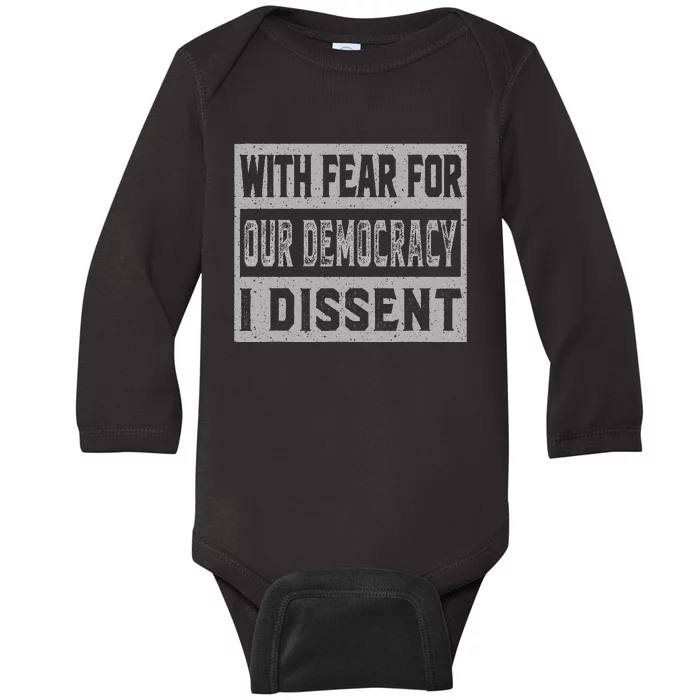 With Fear For Our Democracy Bold Statement Baby Long Sleeve Bodysuit