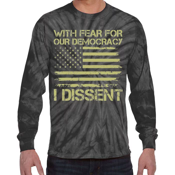 With Fear For Our Democracy Bold Statement Tie-Dye Long Sleeve Shirt