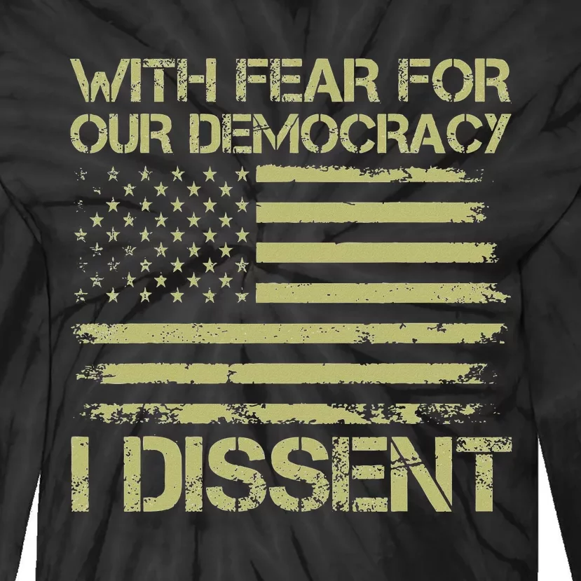 With Fear For Our Democracy Bold Statement Tie-Dye Long Sleeve Shirt