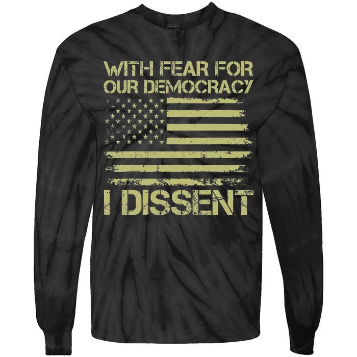 With Fear For Our Democracy Bold Statement Tie-Dye Long Sleeve Shirt