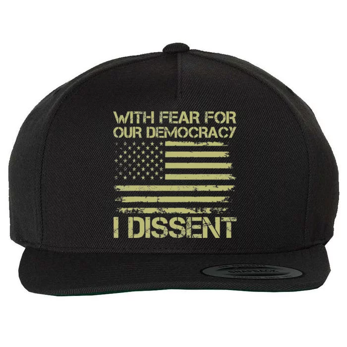 With Fear For Our Democracy Bold Statement Wool Snapback Cap